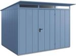 H&ouml;rmann Ger&auml;tehaus Elegant mit Pultdach Typ 3 RAL5014 Taubenblau Einzelt&uuml;r