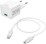 Hama Schnellladeger&auml;t Mini-Ladeger&auml;t mit Ladekabel USB-C PD 20 W 1 m Wei&szlig;