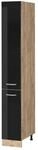 Vicco Apothekerschrank R-Line Schwarz Hochglanz Goldkraft Eiche 30 cm