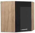 Vicco Eckh&auml;ngeschrank R-Line K&uuml;chen-Eckschrank Schwarz Hochglanz Goldkraft...