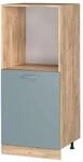 Vicco Herdumbauschrank R-Line Herdschrank Blau-Grau Goldkraft Eiche 60 cm