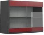 Vicco K&uuml;chenglasschrank R-Line Glash&auml;ngeschrank Rot/Anthrazit 80 cm J-Shape