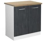 Vicco Sp&uuml;lenunterschrank R-Line K&uuml;chenunterschrank f&uuml;r die Sp&uuml;le Schwarz...