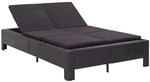 vidaXL 2-Personen-Sonnenliege mit Auflage Schwarz Poly Rattan Modell 2