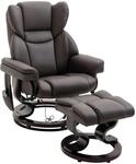 HOMCOM Massagesessel mit Liegefunktion Kunstleder Braun 79 x 82 x 101 cm
