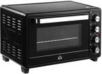HOMCOM Mini Backofen 32L mit Grillrost Backblech 3 Kochmodi Edelstahl Schwarz