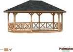 Palmako Holz-Pavillon Betty Braun tauchgrundiert 615 cm x 465 cm ohne Fu&szlig;boden