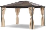 Leco Profi-Pavillon Metall-Garten&uuml;berdachung 300 x 365 cm, Braunes Dach/ Seitenteile