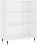 vidaXL B&uuml;cherregal Hochglanz-Wei&szlig; 69,5x32,5x90 cm Holzwerkstoff