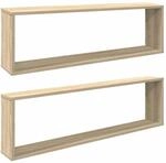 vidaXL W&uuml;rfelregale 2 Stk Sonoma-Eiche 100x15x30 cm Holzwerkstoff 807088
