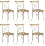 vidaXL Esszimmerst&uuml;hle 6 Stk Wei&szlig; Mango-Massivholz 278772