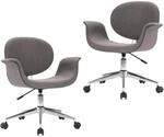 vidaXL Drehbare Esszimmerst&uuml;hle 2 Stk Grau Stoff 3054866