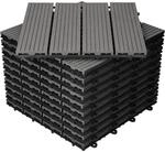 ECD Germany WPC Terrassenfliesen 30x30 cm 22er Spar Set Anthrazit in Holzoptik