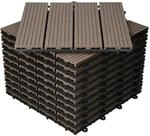 ECD Germany WPC Terrassenfliesen 30x30 cm 22er Spar Set Dunkelbraun in Holzoptik