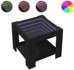 vidaXL LED-Couchtisch Schwarz 53x53x45 cm Holzwerkstoff