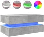 vidaXL Couchtisch mit LED-Leuchten Betongrau 90x50x40 cm