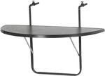 Alco Balkonh&auml;ngetisch Balkontisch Anthrazit halbrund 100x50 cm