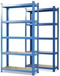 KARAT Schwerlastregal Lakota 2er Set Traglast bis 875 kg Blau 200 x 120 x 60 cm