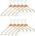 Relaxdays Kleiderb&uuml;gel 10er Set Holz Natur Drehbar 23 cm x 42 cm x 1,3 cm