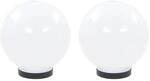 vidaXL LED-Gartenleuchten 2 Stk Kugelf&ouml;rmig 20 cm PMMA 50654