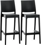 CLP 2er Set Barhocker Maya Kunststoff Schwarz