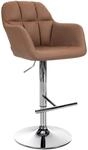 CLP Barhocker Natoma Kunstleder Metall in Chromoptik/hellbraun