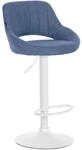 CLP Barhocker Milet Stoff Blau/Wei&szlig;
