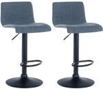 CLP 2er Set Barhocker Branford blau/Stoff