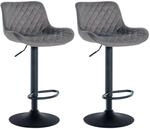 CLP 2er Set Barhocker Minosa dunkelgrau/Samt