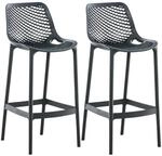 CLP 2er Set Outdoor Barhocker Air Dunkelgrau