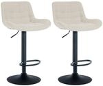CLP 2er Set Barhocker Tover creme/Stoff