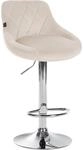 CLP Barhocker Lazio Samt Creme/Chrom
