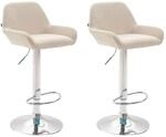 CLP 2er Set Barhocker Braga Stoff Creme/Chrom