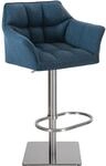 CLP Barhocker Damaso Stoffbezug Blau/Edelstahl