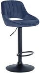 CLP Barhocker Milet Samt Blau/Schwarz