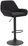 CLP Barhocker Braga Stoff Schwarz/Schwarz