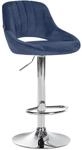 CLP Barhocker Milet Samt Blau/Chrom