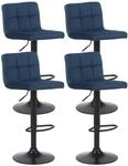 CLP 4er Set Barhocker Feni Samt Blau