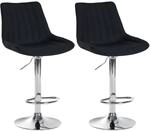 CLP 2er Set Barhocker Toni Stoff Metall in Chromoptik/schwarz