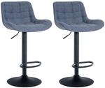 CLP 2er Set Barhocker Tover blau/Stoff