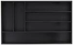 Relaxdays Besteckkasten Bambus Schwarz 6 F&auml;cher 46 cm x 28 cm x 5 cm