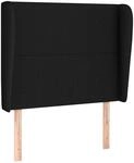 vidaXL Kopfteil mit Ohren Schwarz 103x23x118/128 cm Stoff 3117668