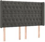 vidaXL Kopfteil mit Ohren Dunkelgrau 163x16x118/128 cm Samt 3119971