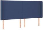 vidaXL Kopfteil mit Ohren Blau 183x16x118/128 cm Stoff 3119320