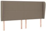 vidaXL Kopfteil mit Ohren Taupe 203x23x118/128 cm Stoff 3117702