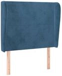 vidaXL Kopfteil mit Ohren Dunkelblau 93x23x118/128 cm Samt 3117716