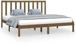 vidaXL Massivholzbett Honigbraun Kiefer 200x200 cm1084064