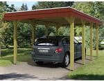 Skan Holz Carport Spreewald 345 cm x 589 cm rote Blende