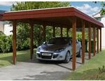 Skan Holz Einzelcarport Holz Nussbaum 345 cm x 893 cm