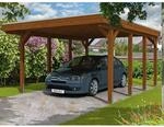 Skan Holz Einzelcarport Holz Nussbaum 397 cm x 555 cm